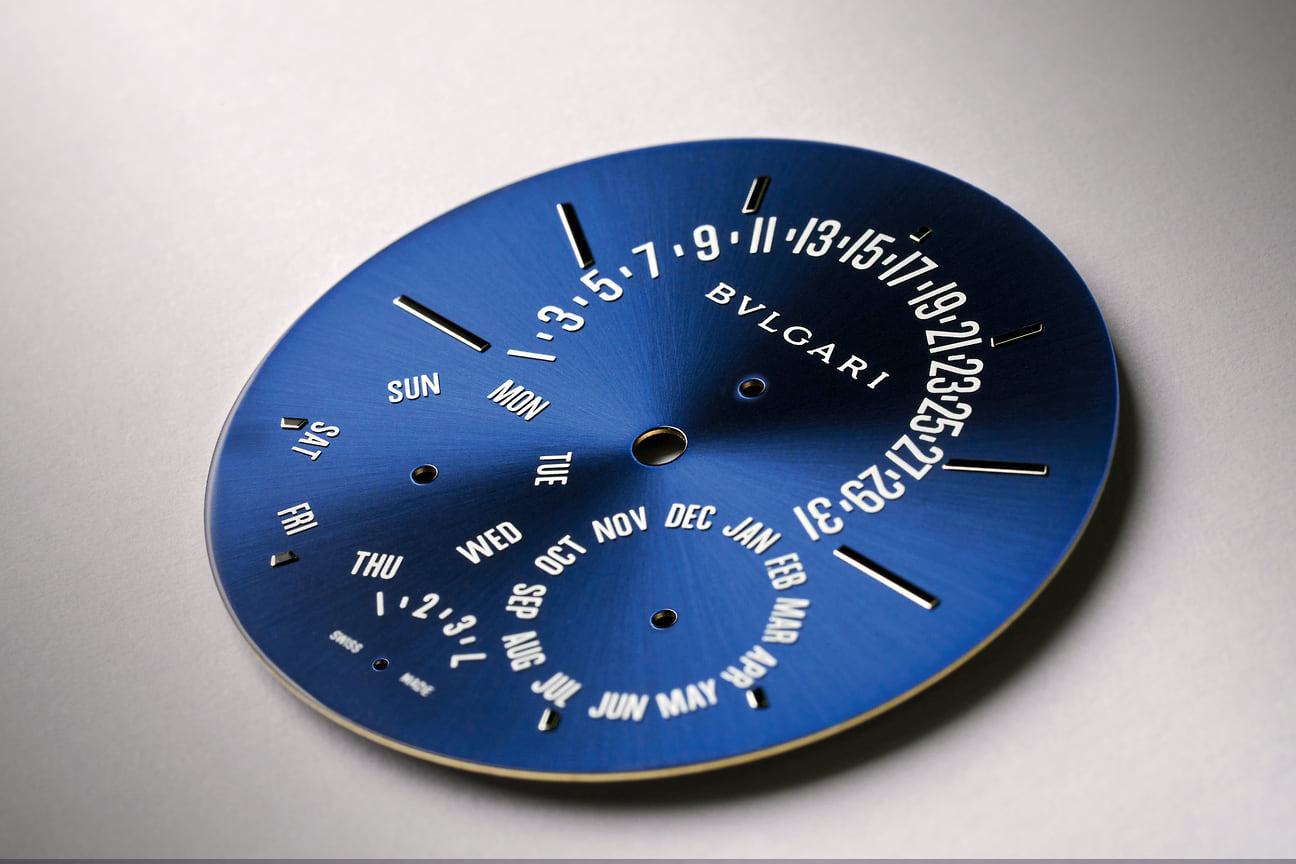 Циферблаты со шкалами указателей вечного календаря синий лаковый для платиновой версии