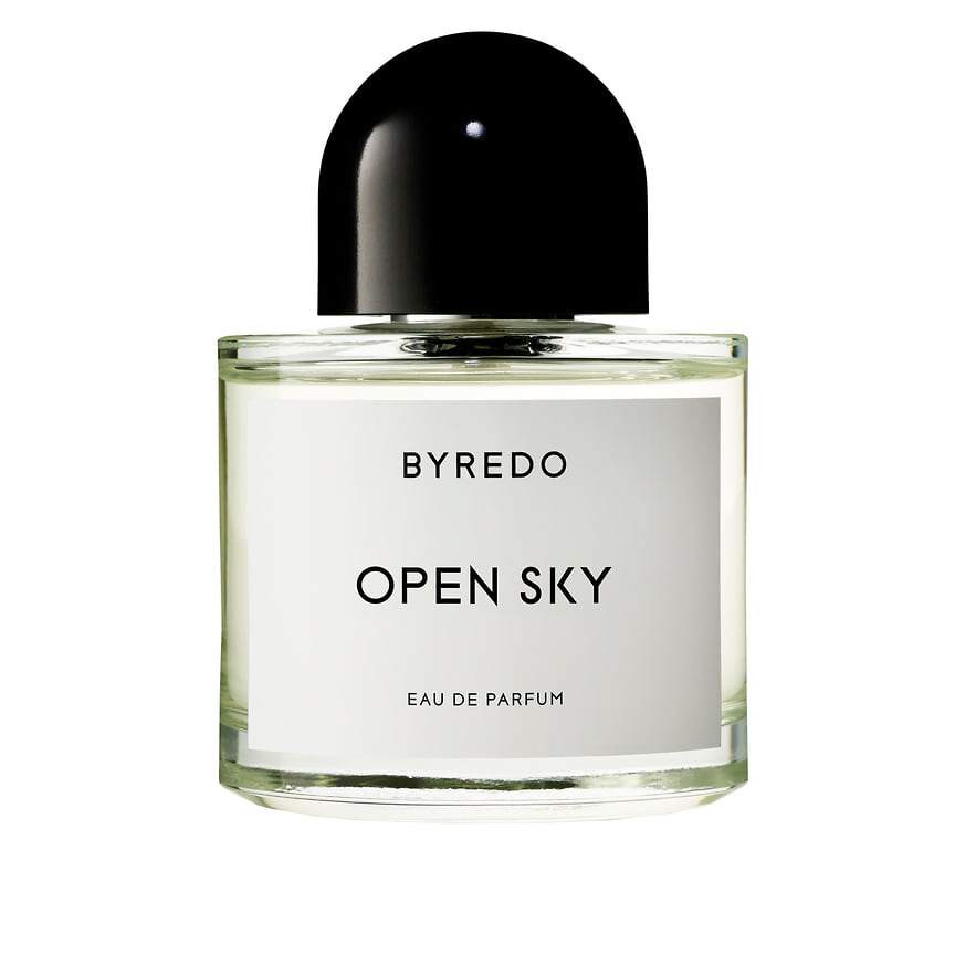 Byredo: парфюмерная вода Open Sky выпущена в лимитированном количестве. Главные ноты: помело, чёрный перец, листья марихуаны, пало санто, ветивер.