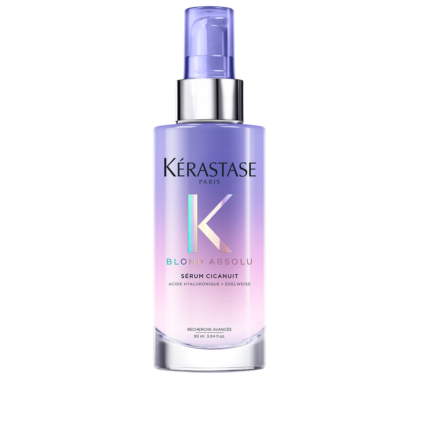 Kerastase: ночная восстанавливающая сыворотка для осветленных волос Blond Absolu Cicanuit. В ее составе – гиалуроновая кислота и экстракт цветков эдельвейса.
