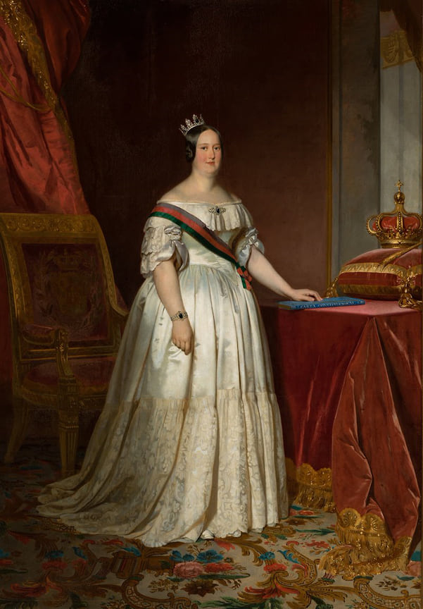Портрет королевы Португалии Марии II в тиаре, около 1846 года