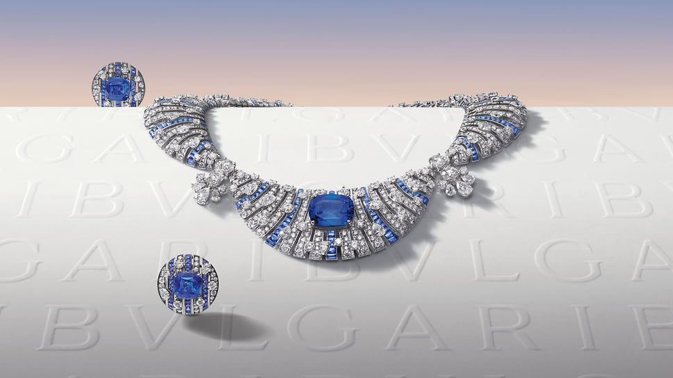 Bvlgari, колье Saphire Petal, платина, сапфир (35,45 карат), сапфиры, бриллианты