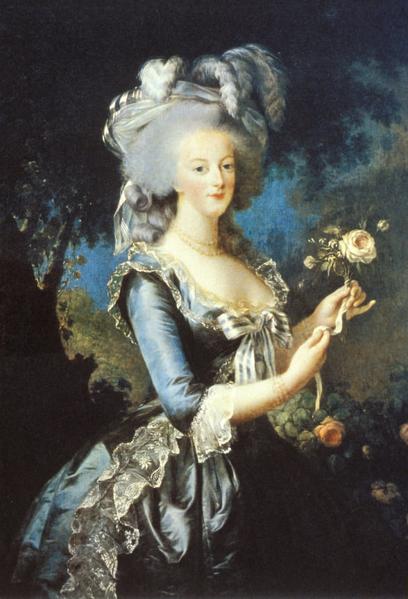 Виже Лебрен, потрет Марии Антуанетты с розой в руке - 18 век
