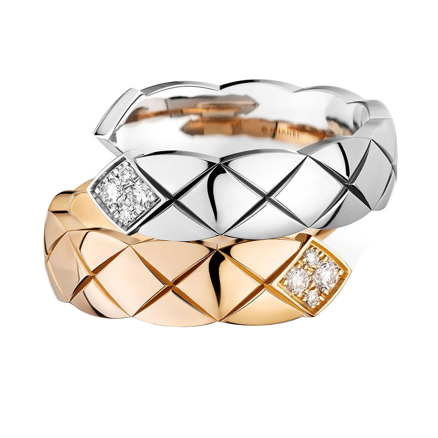 Chanel Fine Jewelry, кольцо Toi et Moi, белое и розовое золото, бриллианты