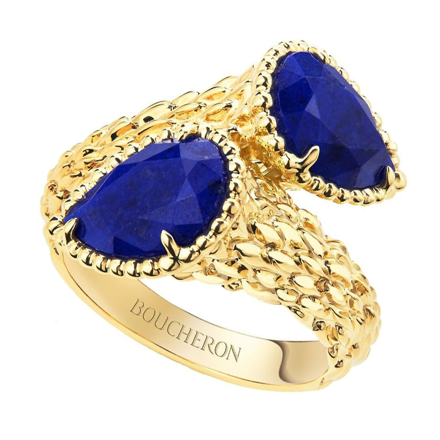 Boucheron, кольцо Toi et Moi, желтое золото, лазурит