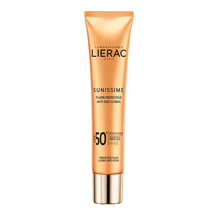 Lierac, солнцезащитный омолаживающий флюид Sunissime Fluide SPF50 для лица и зоны декольте.