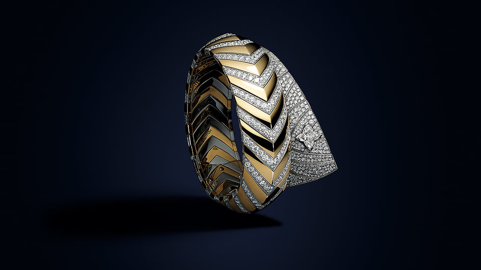 Louis Vuitton, браслет Fantasy, белое и желтое золото, бриллианты
