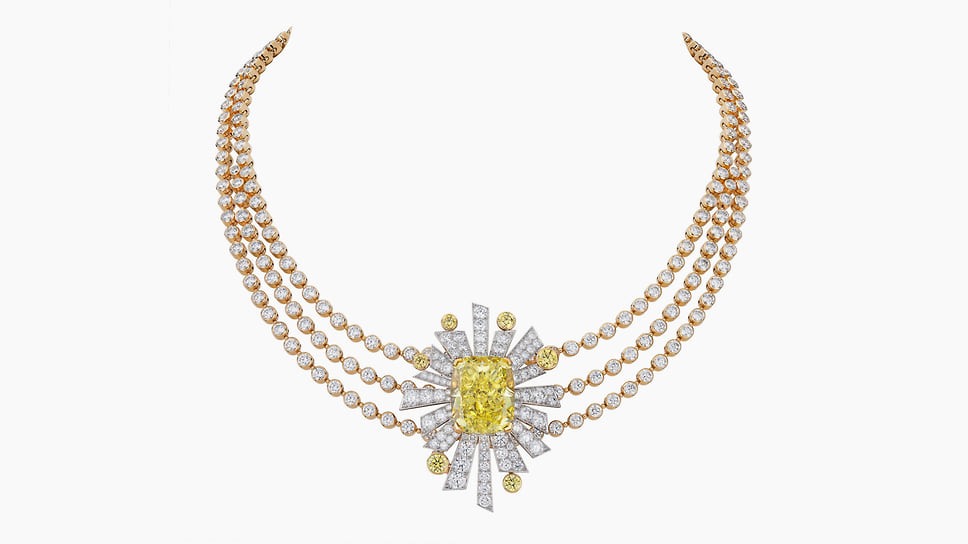 Chanel High Jewellery, колье Soleil 19 Aout, белое и желтое золото, желтые и бесцветные бриллианты