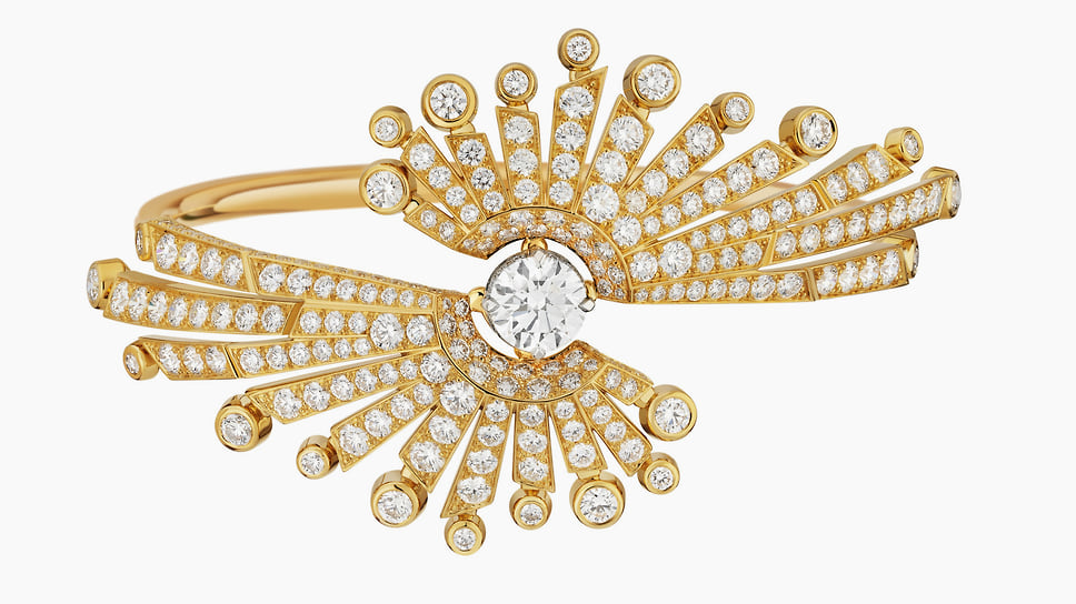 Chanel High Jewellery, браслет Soleil Contraste, желтое золото, бриллианты