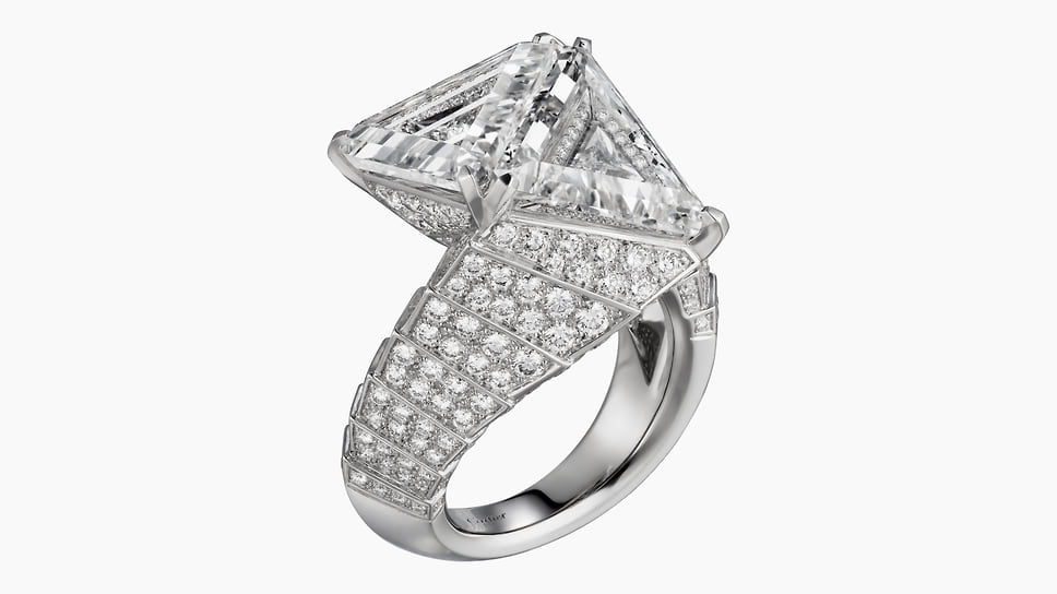 Cartier, кольцо Karet, платина, бриллианты