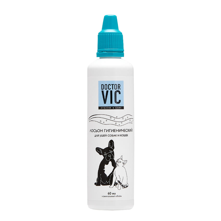 Doctor VIC, гигиенический очищающий лосьон с экстрактом календулы для ушей собак и кошек.