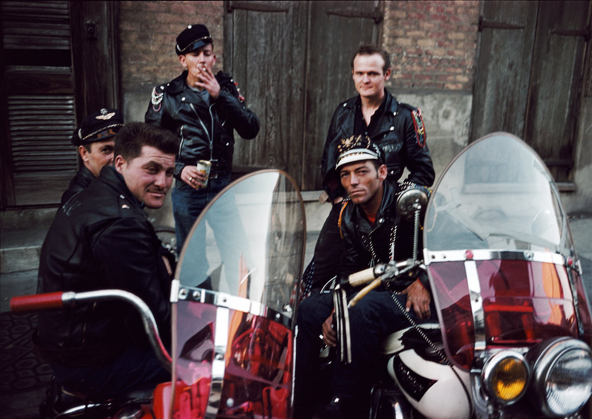 Группа байкеров в Нью-Йорке, 1955 год.