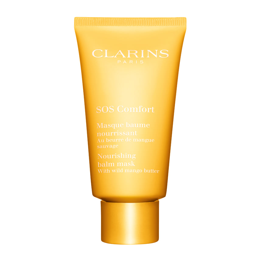 Clarins, питательная SOS-маска с маслом манго для сухой кожи Nourishing Balm Mask.