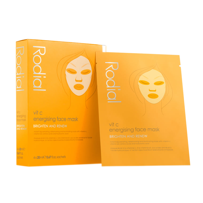 Rodial, маска для сияния и свежести Brighten and Renew. В составе: витамины С и В3, аминокислоты, экстракт зелёного чая, гиалуроновая кислота.