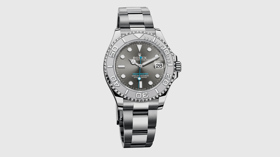 Женские часы Rolex Oyster Perpetual Yacht-Master 37, корпус диаметром 37 мм из нержавеющей стали Oystersteel и платины, мануфактурный автоматический механизм