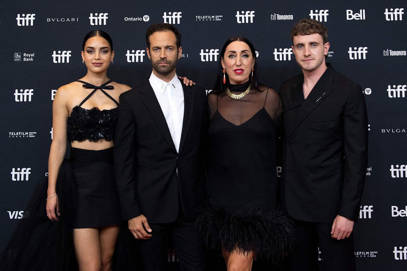 Мелисса Баррера, Бенджамин Мильпье, Росси де Пальма и Пол Мескал на премьере фильма «Кармен» во время Международного кинофестиваля в Торонто, 2022 год.