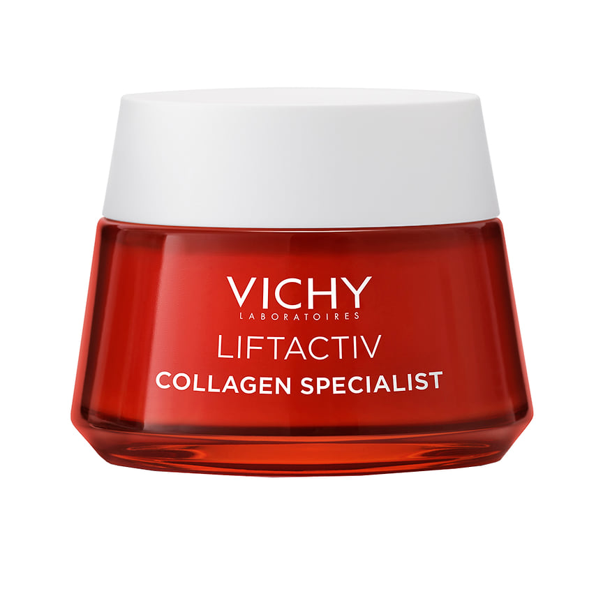 Vichy, антивозрастной дневной крем Liftactiv Collagen Specialist: повышает упругость кожи, разглаживает морщины. Состав: пептиды, ниацинамид, витамин С.