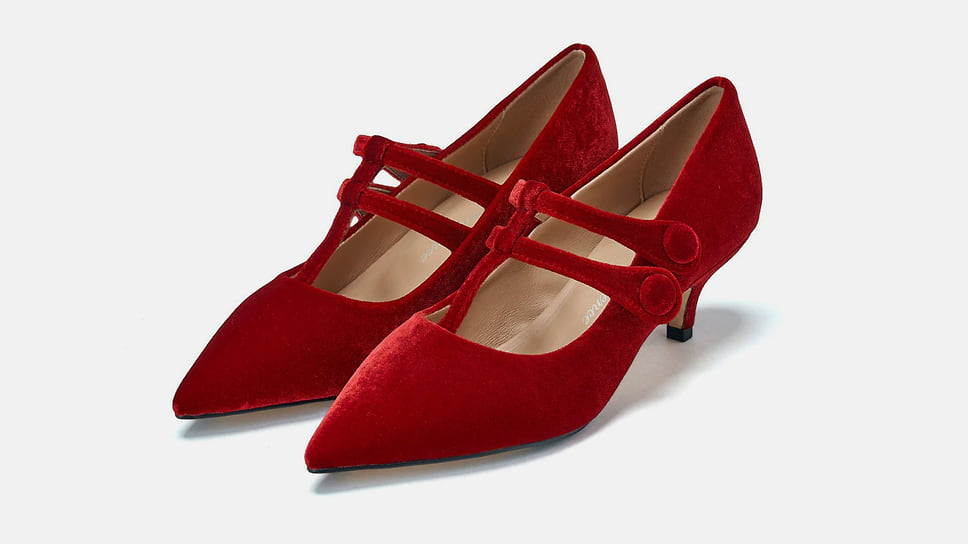Age of Innocence, бархатные туфли Collette Red c двойным ремешком Mary Jane.
