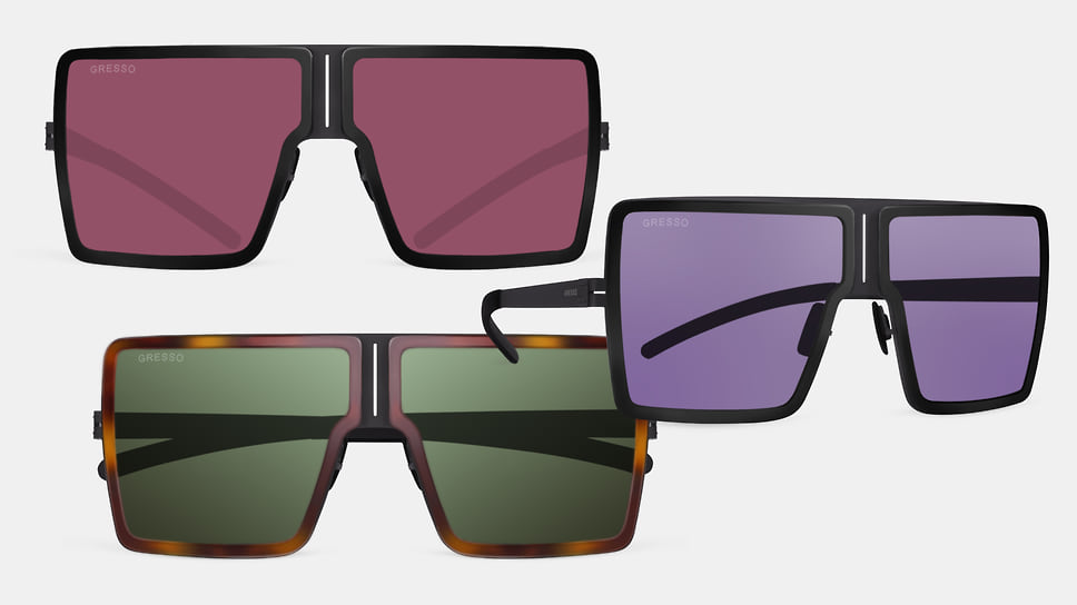 Gresso, очки из титана Rio с фотохромными линзами ZEISS, которые адаптируются к условиям освещения, меняя степень затемненности в зависимости от интенсивности УФ- излучения.