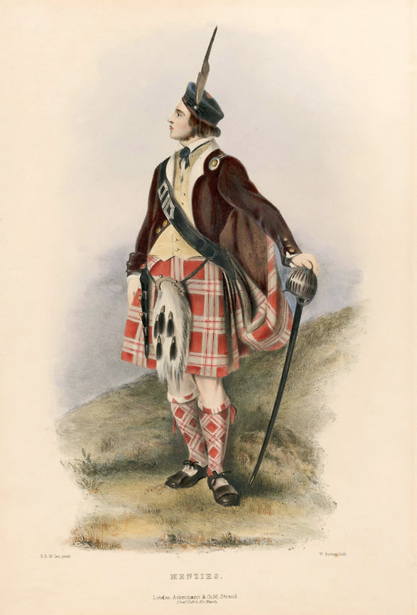Мензис, «Из кланов Шотландского нагорья», издательство, цветная литография 1845 года