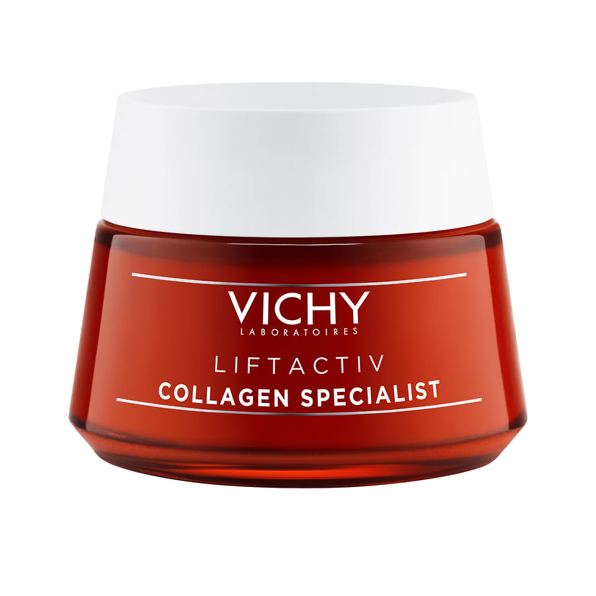 Vichy, ночной крем Liftactiv Collagen Specialist ночь: восстанавливает кожу, сокращает морщины и освежает цвет лица. В составе: биопептиды, эперулин, минеральная вода