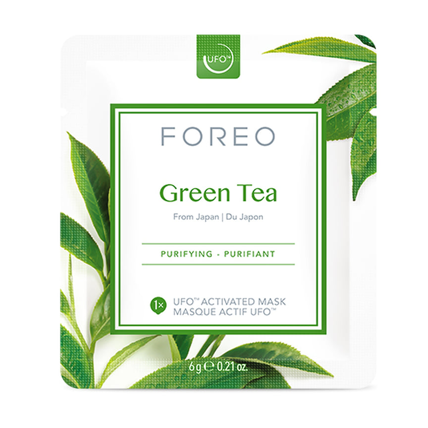 Foreo, активируемая маска из листьев зеленого чая Green Tea Ufo