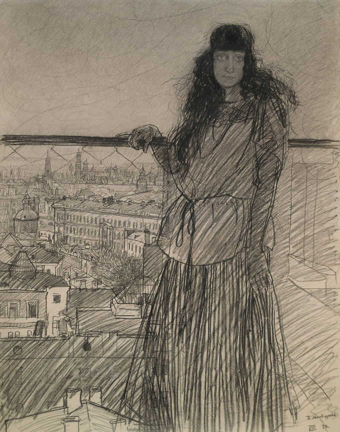 Митурич П.В. Портрет Веры Хлебниковой-Митурич, жены художника. 1924