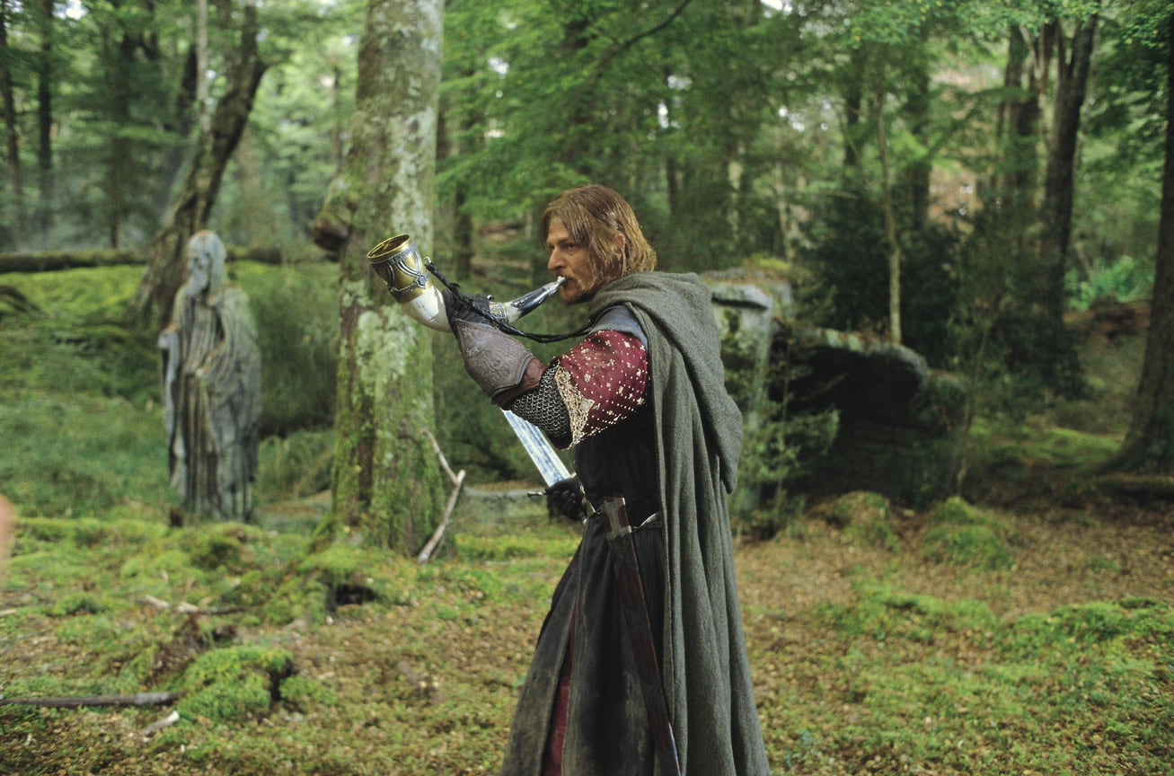Международную известность Шону Бину принесла роль воина Боромира в трилогии Питера Джексона «Властелин колец» (кадр на фото) в 1999 году
