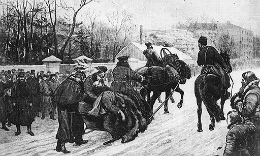 1 марта 1881 года конвой императора из шести казаков оказался бессилен против двух брошенных террористами бомб