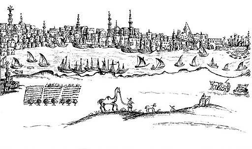 Странно проживший на Ближнем Востоке четверть века Василий Григорович-Барский вполне реалистично запечатлел облик египетской столицы XVIII века