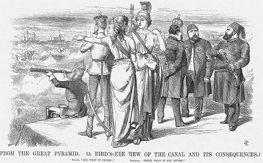 Открытие Суэцкого канала в 1869 году прошло с небывалой помпой. Присутствовали: императрица Франции, император Австро-Венгрии, кронпринц Пруссии и другие высочайшие особы