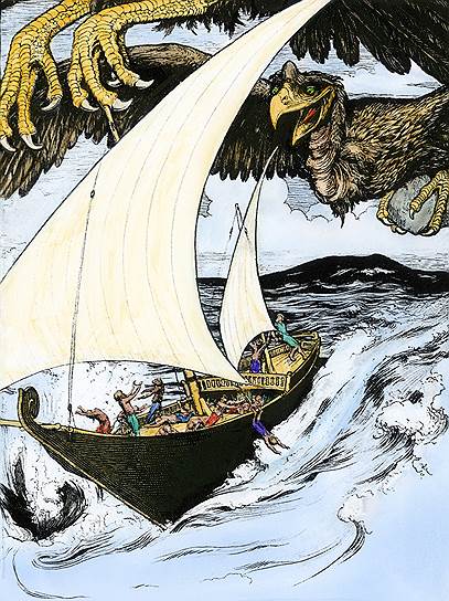 Гигантская птица Рох, конечно, вымышленный персонаж, но остальные приключения Синдбада и сейчас могут стать темой лекций о рисках морской торговли 
