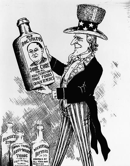Хотя принятый в 1906 году Конгрессом США Закон о пищевых продуктах и лекарственных средствах остался в истории как закон Рузвельта, современники называли его именем Вайли