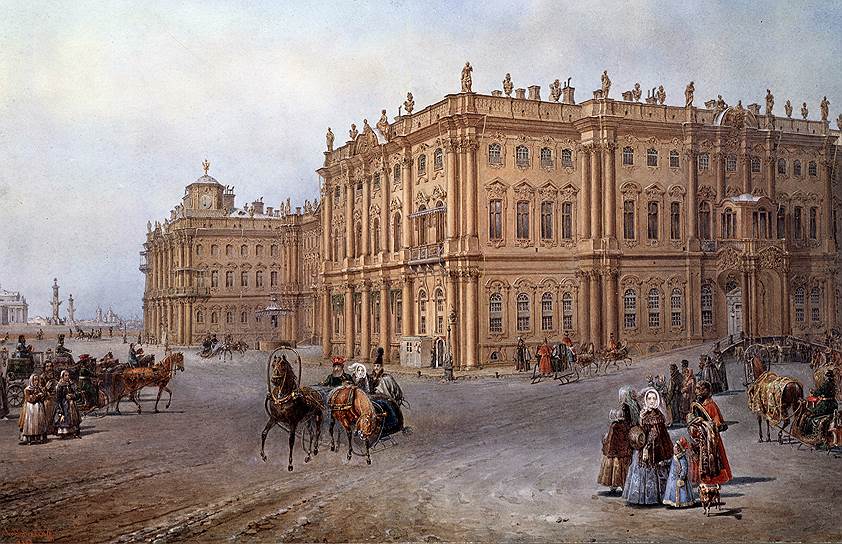 При Екатерине II и Александре I Зимний дворец был желтого цвета