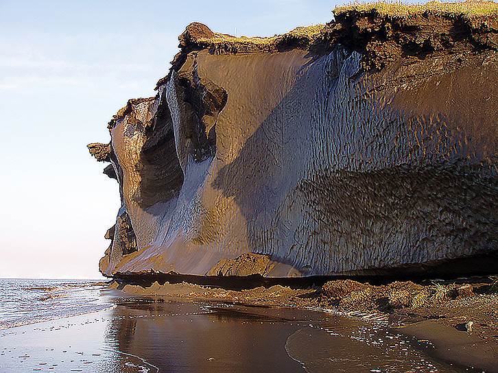Выходы повторно-жильных льдов на побережье моря Лаптевых