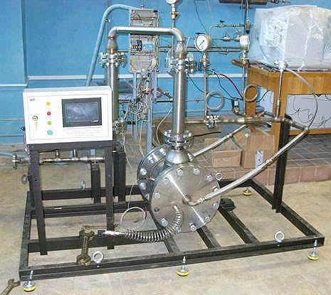 Демонстрационная установка для работы при атмосферном давлении, расход газа до 20 м3/ч 
