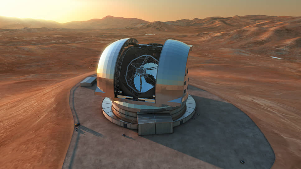 Строящийся Экстремально большой телескоп Европейской южной обсерватории (Чили)