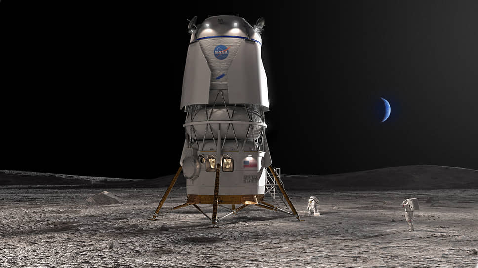 Художественная концепция посадочного модуля «Голубая Луна» компании Джо Безоса «Блю Оригин»
