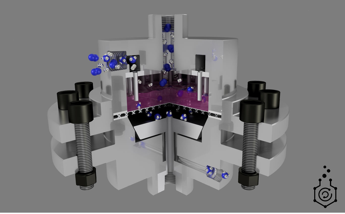 Схематическое изображение установки для очистки газообразной смеси продуктов синтеза аммиака