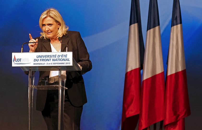 Лидер французской партии Национальный фронт Марин Ле Пен