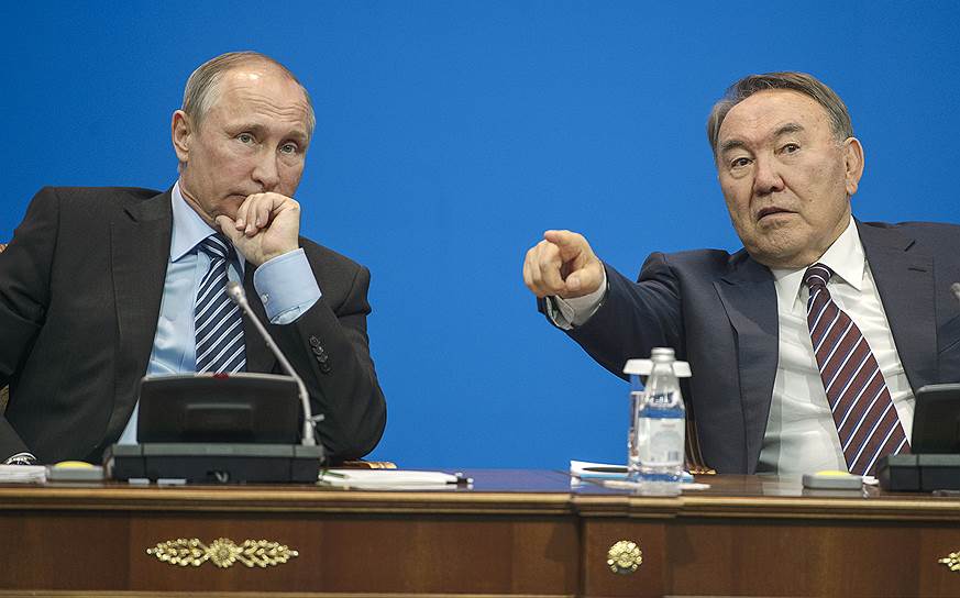 Президент России Владимир Путин и президент Казахстана Нурсултан Назарбаев 