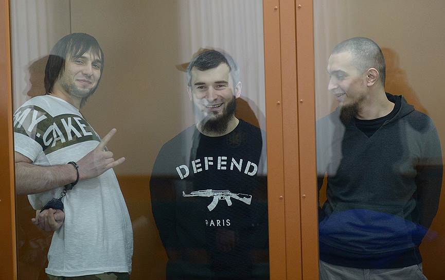Приговоренные за подготовку теракта в Москве в 2015 году слева направо: Мохмад Межидов, Эльман Ашаев, Аслан Байсултанов 