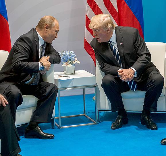 Президент России Владимир Путин и президент США Дональд Трамп