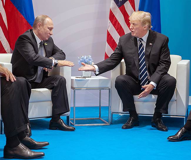 Президент России Владимир Путин и президент США Дональд Трамп