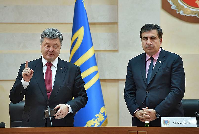 Президент Украины Петр Порошенко (слева) и бывший президент Грузии Михаил Саакашвили