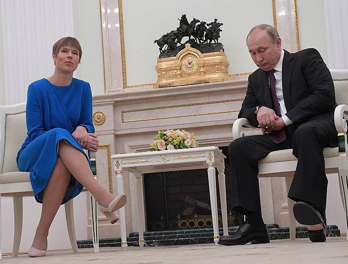 Президенты Эстонии и России Керсти Кальюлайд и Владимир Путин