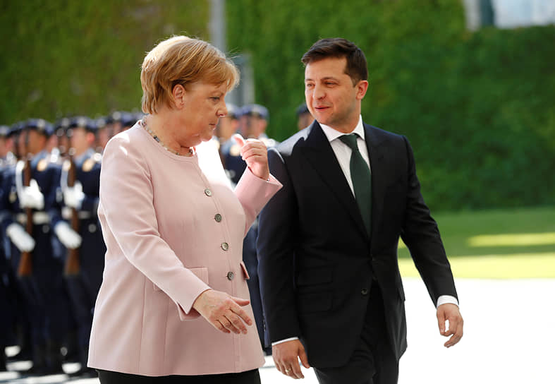 Канцлер Германии Ангела Меркель и президент Украины Владимир Зеленский