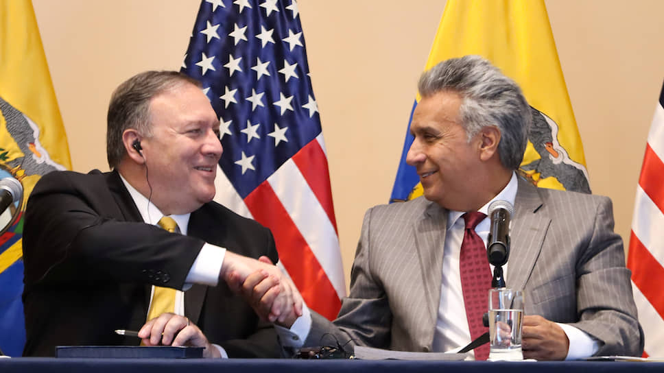 Госсекретарь США Майк Помпео (слева) и президент Эквадора Ленин Морено
