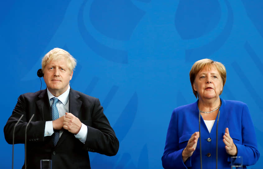 Премьер-министр Великобритании Борис Джонсон и канцлер ФРГ Ангела Меркель