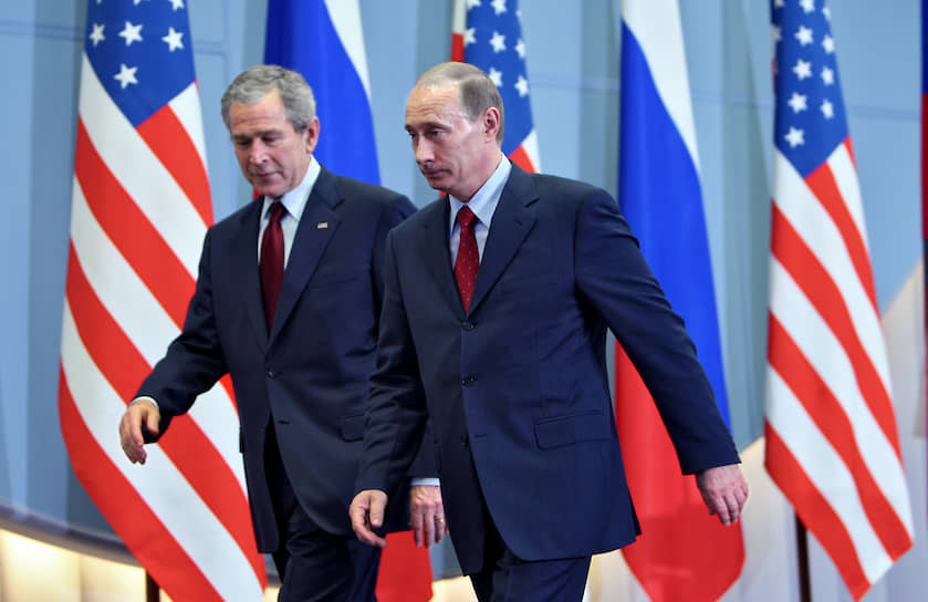 Президент США Джордж Буш и президент России Владимир Путин