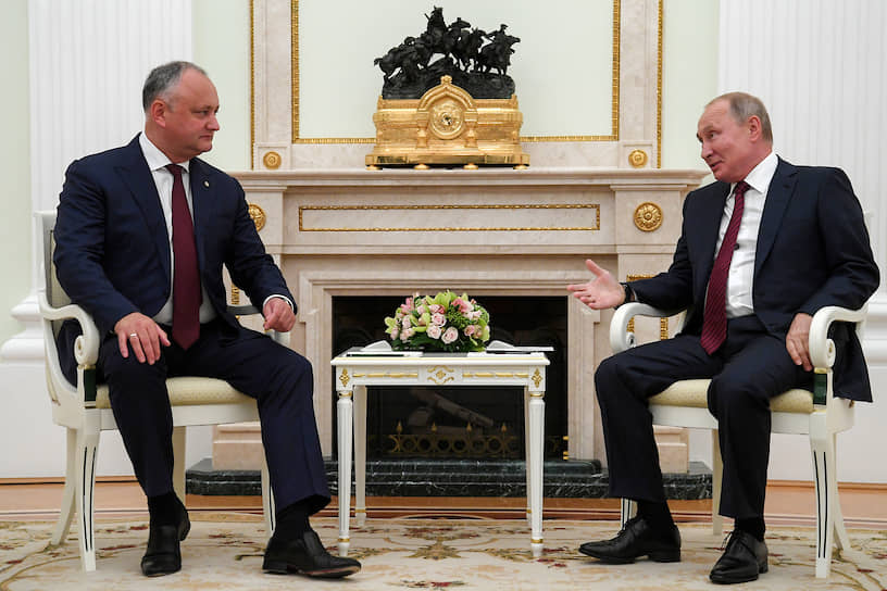 Президенты Молдавии и России Игорь Додон и Владимир Путин